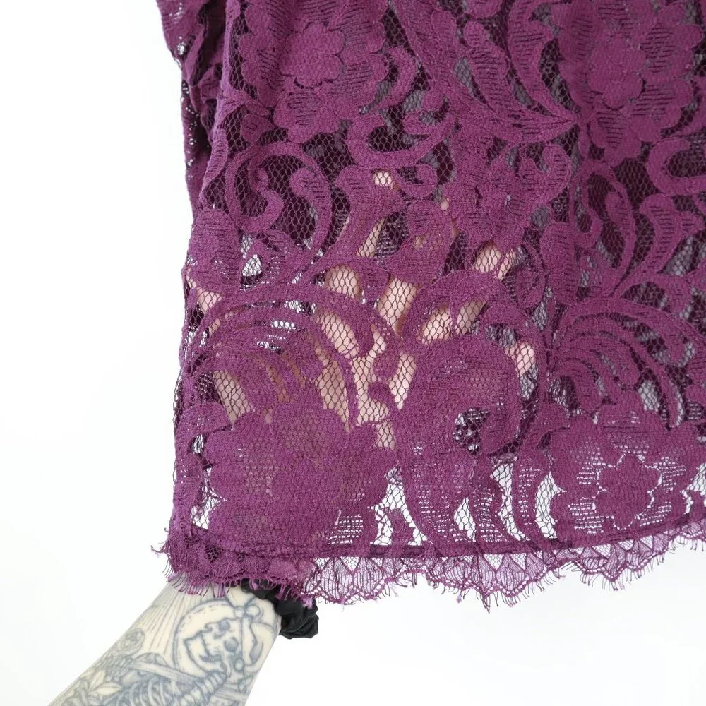Sundance Lace Top Womens XS Purple‎ Witchy Dark Feminine Boho Event Date Night - Picture 8 of 15